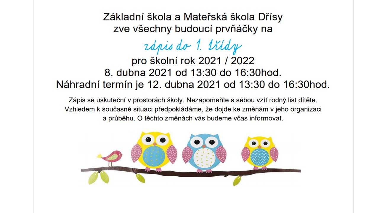 Zápis do 1 tridy